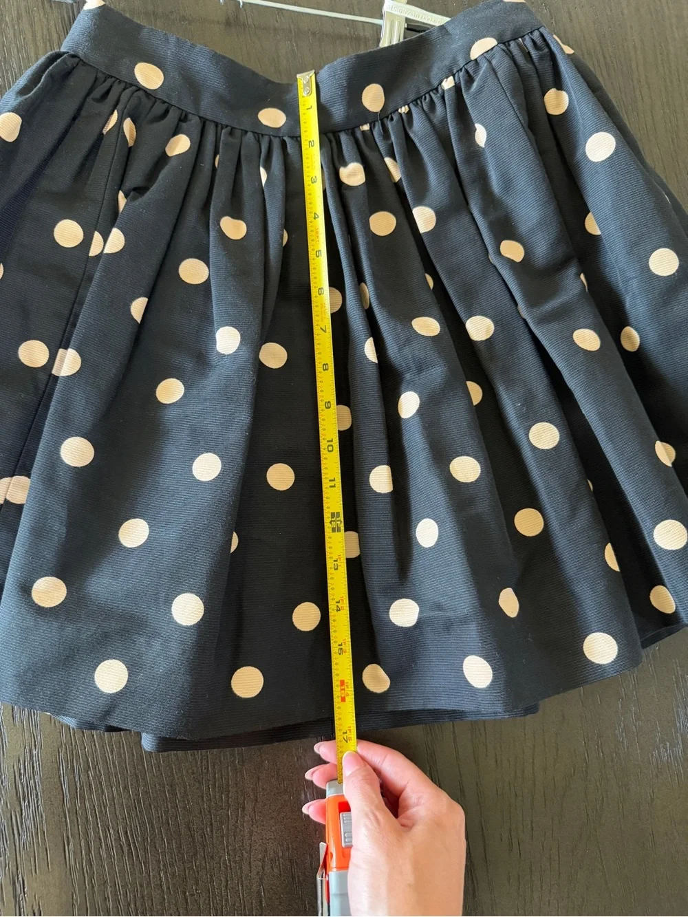 kate spade Black Circle Skirt with light pink/cream Polka Dots